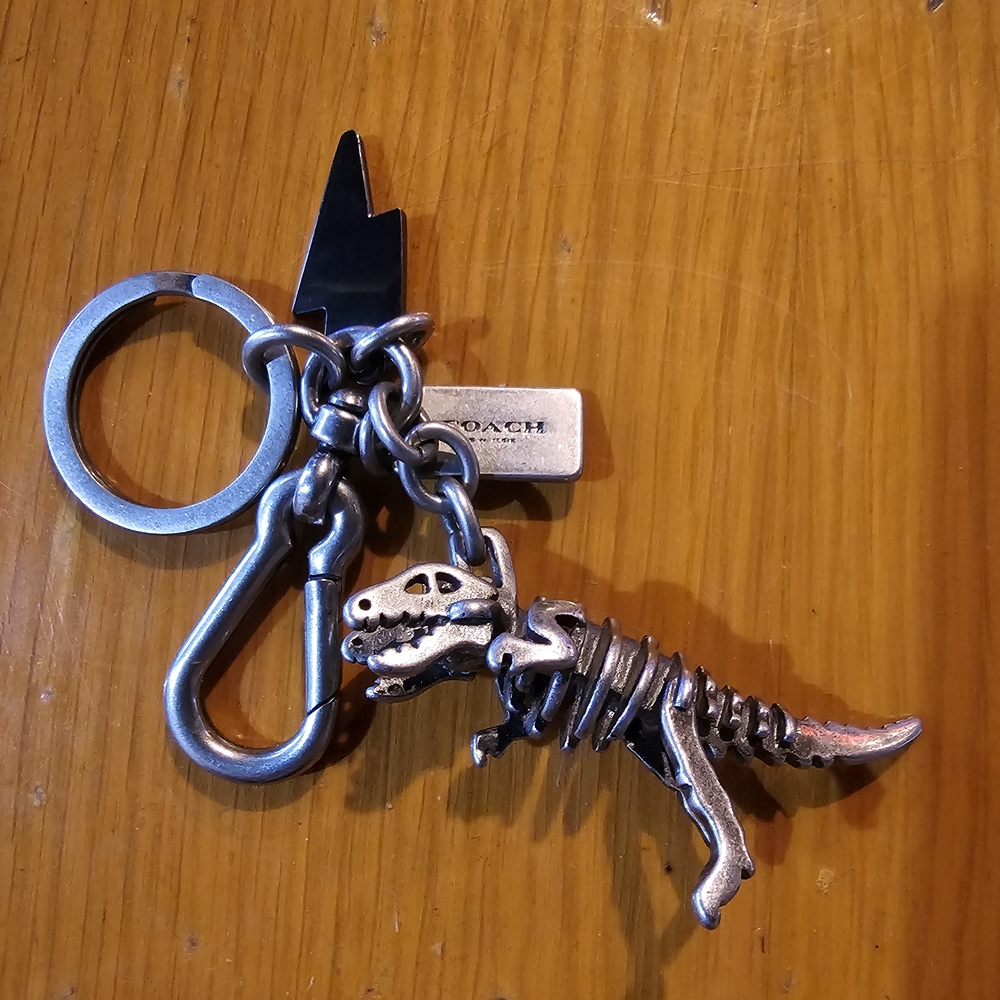 Coach Metallic Dinosaur Keychain